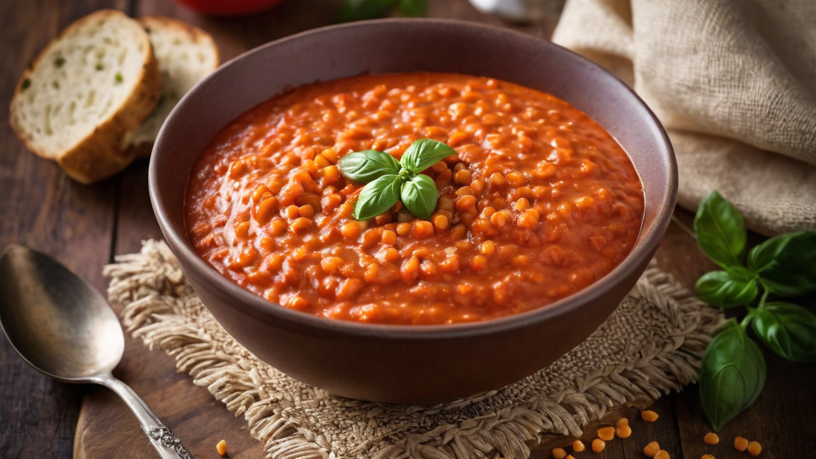 Red lentil pasta sauce